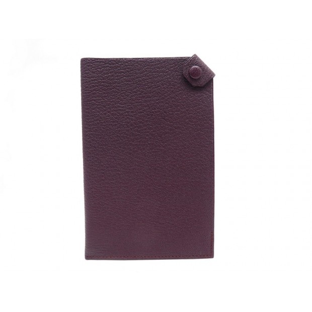 NEUF PORTE PASSEPORT HERMES TARMAC CUIR CHEVRE MYSORE VIOLET LEATHER COVER 226€