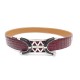 CEINTURE HERMES T80 BOUCLE TOUAREG LIEN EN CUIR CROCODILE ALLIGATOR BELT 4360€