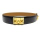 CEINTURE HERMES MEDOR COLLIER DE CHIEN T74 EN CUIR BOX NOIR LEATHER BELT 1380€