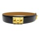 CEINTURE HERMES MEDOR COLLIER DE CHIEN T74 EN CUIR BOX NOIR LEATHER BELT 1380€