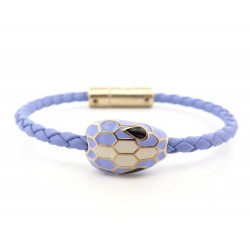 NEUF BRACELET BULGARI SERPENTI FOREVER 290844 EN CUIR LAVANDE +BOITE BANGLE 290€