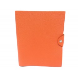 COUVERTURE DE CAHIER HERMES ULYSSE MM CUIR TOGO ORANGE LEATHER BOOK COVER 305€