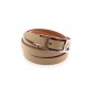 NEUF BRACELET HERMES HAPI 4 TOURS TAILLE 2 EN CUIR BEIGE NEW LEATHER BANGLE 335€