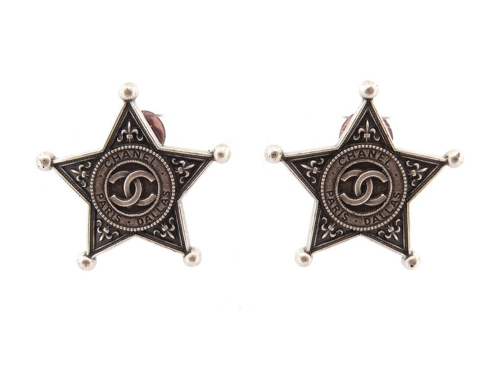 Boucles D'Oreilles Vintage Signées Alexandre De Paris - Modèle Étoile - Haute Couture Française