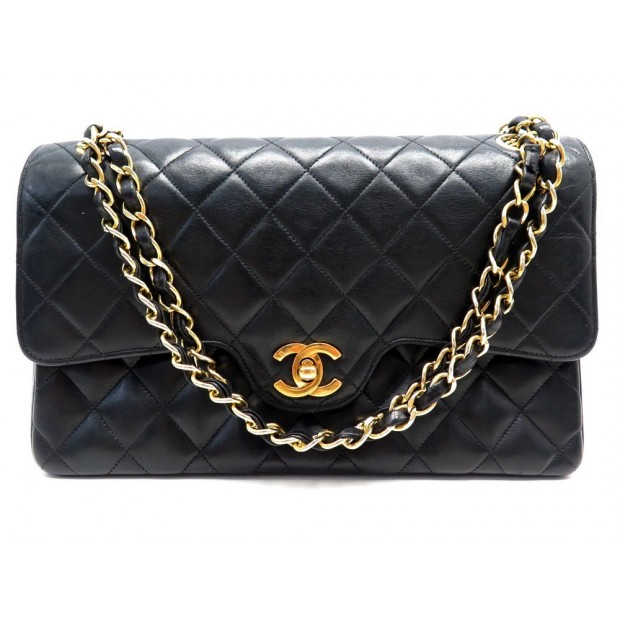 VINTAGE SAC A MAIN CHANEL CLASSIQUE TIMELESS CUIR MATELASSE NOIR HAND BAG 8250€