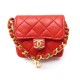 MICRO SAC A MAIN POCHETTE CEINTURE CHANEL EN CUIR ROUGE LEATHER POUCH 1750€