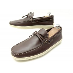 NEUF CHAUSSURES TOD'S MOCASSINS MARLIN HYANNISPORT 7 41 CUIR MARRON SHOES 330€