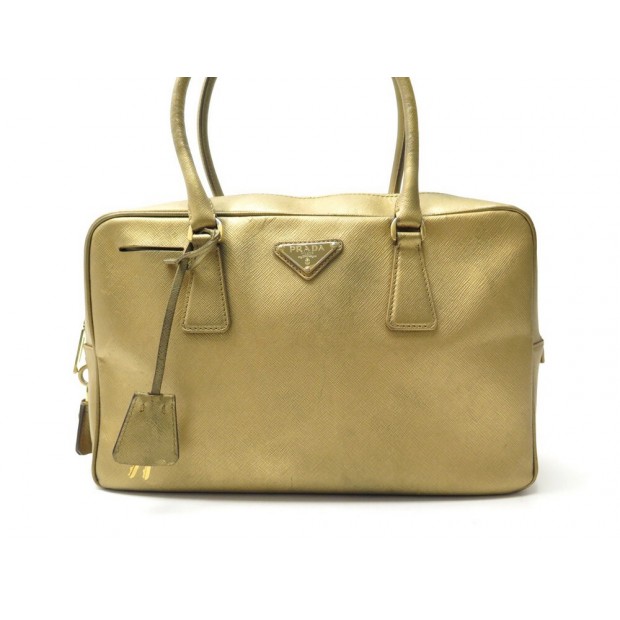 SAC A MAIN PRADA CABAS 30CM EN CUIR SAFFIANO DORE GOLD LEATHER HAND BAG 1370€