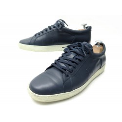 CHAUSSURES JM WESTON BASKETS 649 7.5 41.5 CUIR BLEU MARINE SNEAKERS SHOES 495€