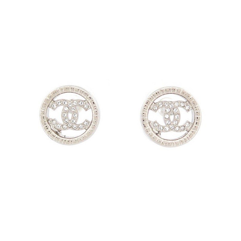 boucles d'oreilles chanel z2371 logo cc strass