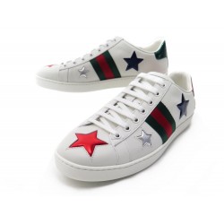 NEUF CHAUSSURES GUCCI BASKETS ACE ETOILE 454562 38.5 IT 39.5 FR SNEAKERS 650€