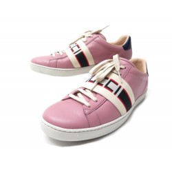 CHAUSSURES GUCCI BASKETS NEW ACE 38.5 IT 39.5 FR CUIR ROSE BOITE SNEAKERS 620€