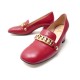 CHAUSSURES GUCCI ESCARPINS SYLVIE 537539 38.5 IT 39.5 FR CUIR ROUGE BOITE 845€