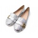 NEUF CHAUSSURES GUCCI BALLERINES MARMONT 453373 38.5 IT 39.5 FR ARGENTE NEW 750€