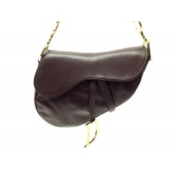 SAC A MAIN CHRISTIAN DIOR SADDLE EN CUIR GRAINE MARRON LEATHER HAND BAG 2900€