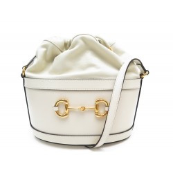 NEUF SAC A MAIN GUCCI HORSEBIT 1955 SEAU 602118 CUIR CREME LEATHER HANDBAG 1850€