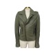 NEUF BLOUSON BALENCIAGA VESTE PERFECTO 180174 L 44 EN CUIR KAKI NEW JACKET 1795€