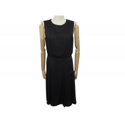 NEUF ROBE CHANEL P18098 SANS MANCHE M 40 EN SOIE NOIR NEW BLACK SILK DRESS 4240€