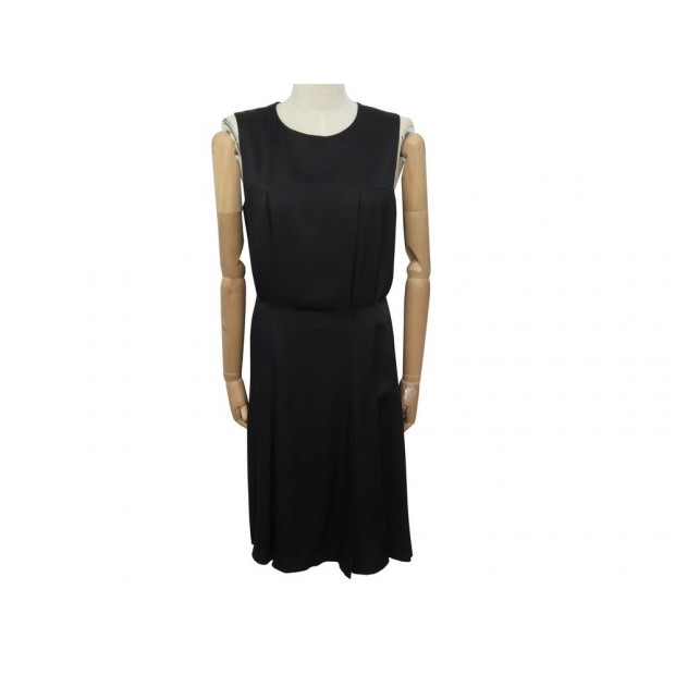 NEUF ROBE CHANEL P18098 SANS MANCHE M 40 EN SOIE NOIR NEW BLACK SILK DRESS 4240€