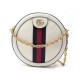 NEUF SAC A MAIN GUCCI MINI OPHIDIA ROND 550618 BANDOULIERE CUIR BLANC BAG 1190€