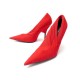 NEUF CHAUSSURES BALENCIAGA ESCARPIN KNIFE 548093 38.5 TOILE ROUGE NEW SHOES 795€