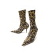 NEUF CHAUSSURES BALENCIAGA BOTTINES KNIFE LEOPARD 37 TOILE MARRON NEW BOOTS 795€