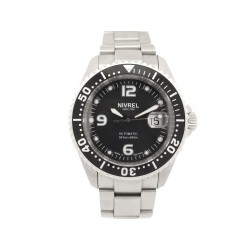 NEUF MONTRE NIVREL DEEP OCEAN BLACK M145.001 AUTOMATIQUE ACIER BROSSE WATCH 895€