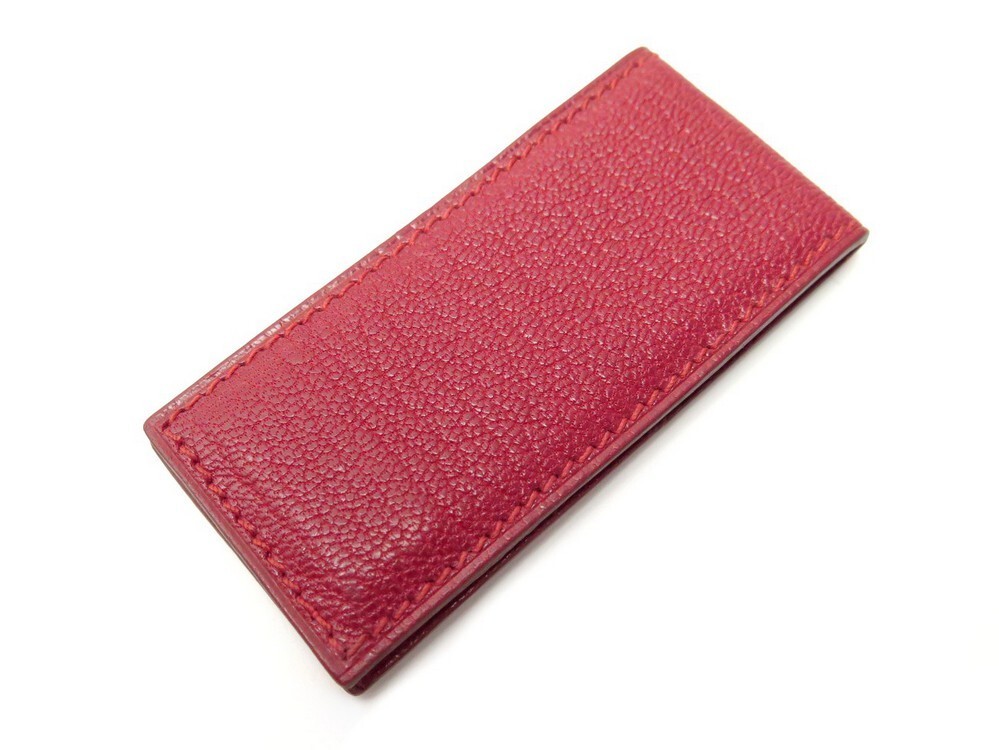 Pince à Billets HERMÈS Authentique En Cuir Bleu - Modèle #7165 - Occasion Très Bon état