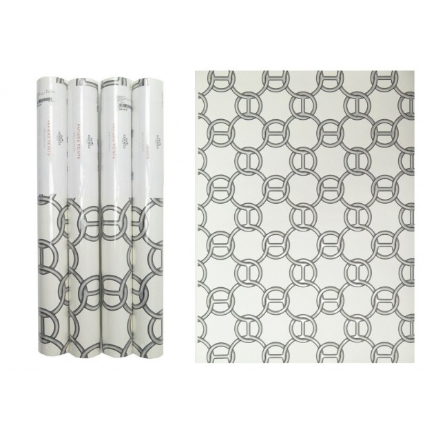 NEUF LOT 4 ROULEAUX DE PAPIER PEINT HERMES FIL D'ARGENT KAOLIN WALLPAPER 1060€