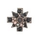 BROCHE CHANEL CROIX LOGO CC EN METAL & PIERRES NOIRS + BOITE POCHON BROOCH 950€