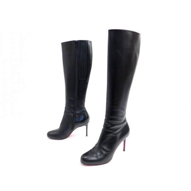 CHAUSSURES CHRISTIAN LOUBOUTIN FIFI BOTTA 36.5 BOTTES CUIR NOIR BOOTS SHOES 995€