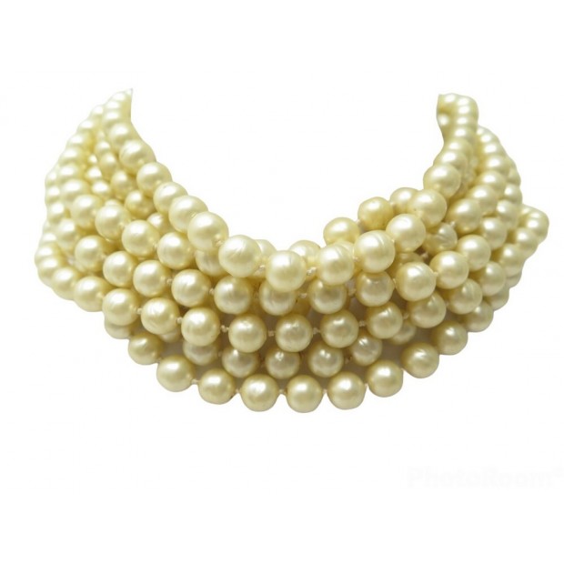 RARE COLLIER CHANEL 8 RANGS DE PERLES VICTOIRE DE CASTELLANE 1990 NECKLACE PEARL