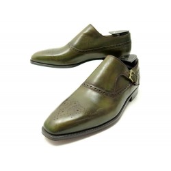 NEUF CHAUSSURES BERLUTI MOCASSINS A BOUCLE 9 43 CUIR PATINE VERT NEW SHOES 1920€