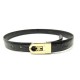 CEINTURE CELINE BOUCLE TRIOMPHE ET CUIR CROCODILE NOIR T65 TRIUMPH BUCKLE BELT