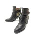 CHAUSSURES BOTTINES BURBERRY 37.5 HOUSE CHECK 80423681 TOILE ET CUIR BOOTS 690€