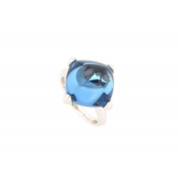 NEUF BAGUE BACCARAT MEDICIS BLUE RIVIERA 53 ARGENT 925 & CRISTAL BLEU RING 270€