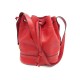 VINTAGE SAC A MAIN DELVAUX SEAU EN CUIR GRAINE ROUGE LEATHER BUCKET BAG 2600€