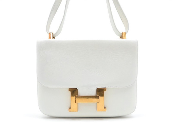  sac a main hermes constance 24 en cuir blanc