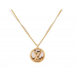 COLLIER LOUIS VUITTON SAUTOIR LOUISE LOGO LV M64281 DORE & ARGENTE NECKLACE 540€