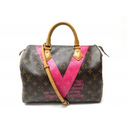 SAC A MAIN LOUIS VUITTON SPEEDY 30 VOLEZ VOGUEZ VOYAGEZ TOILE MONOGRAM HAND BAG