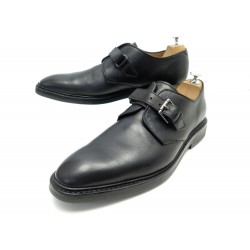 CHAUSSURES HESCHUNG BOULEAU DERBY A BOUCLE 11 45 CUIR NOIR LEATHER SHOES 480€