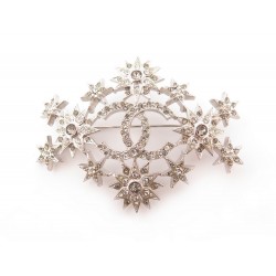 NEUF BIJOU BROCHE CHANEL GRANDE ETOILES STRASS ARGENTE BROOCH PARIS DALLAS 20€