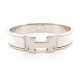 BRACELET HERMES CLIC H FIN 16 CM EMAIL BLANC PALLADIE 16 CM ENAMEL BANGLE 575€