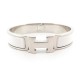 BRACELET HERMES CLIC H FIN 16 CM EMAIL BLANC PALLADIE 16 CM ENAMEL BANGLE 575€