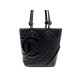 SAC A MAIN CHANEL CAMBON SHOPPING PM EN CUIR MATELASSE NOIR BLACK HAND BAG 1680€