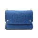 NEUF MINI POCHETTE HERMES EVELYNE EN FEUTRINE FEUTRE BLEU NEW FELT POUCH