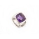 BAGUE CHAUMET CHEVALIERE LIENS T56 EN OR GRIS 18K PIERRE AMETHYSTE BOITE RING