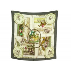 VINTAGE RARE FOULARD HERMES THE HUNT 1963 LEDOUX CARRE 90 SOIE SILK SCARF 460€