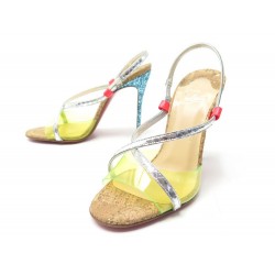 NEUF CHAUSSURES CHRISTIAN LOUBOUTIN SANDALES COUP DE BLEU 37 BOITE SHOES 595€