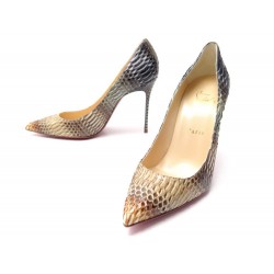 NEUF CHAUSSURES CHRISTIAN LOUBOUTIN ESCARPINS DECOLLETE 37 PYTHON BOITE 1200€